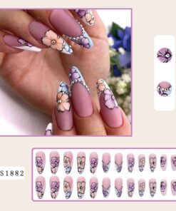 Alternative view of Nail Art Almond Nails Finished Wearable Nails Mid-Length Nail Art Patch Ins Style Hot Girl