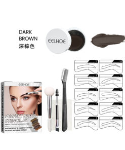EELHOE Perfect Brow Stencil Kit, Waterproof Smooth Easy Color No Smudge No Makeup Natural Three-Dimensional Eyebrow Cream