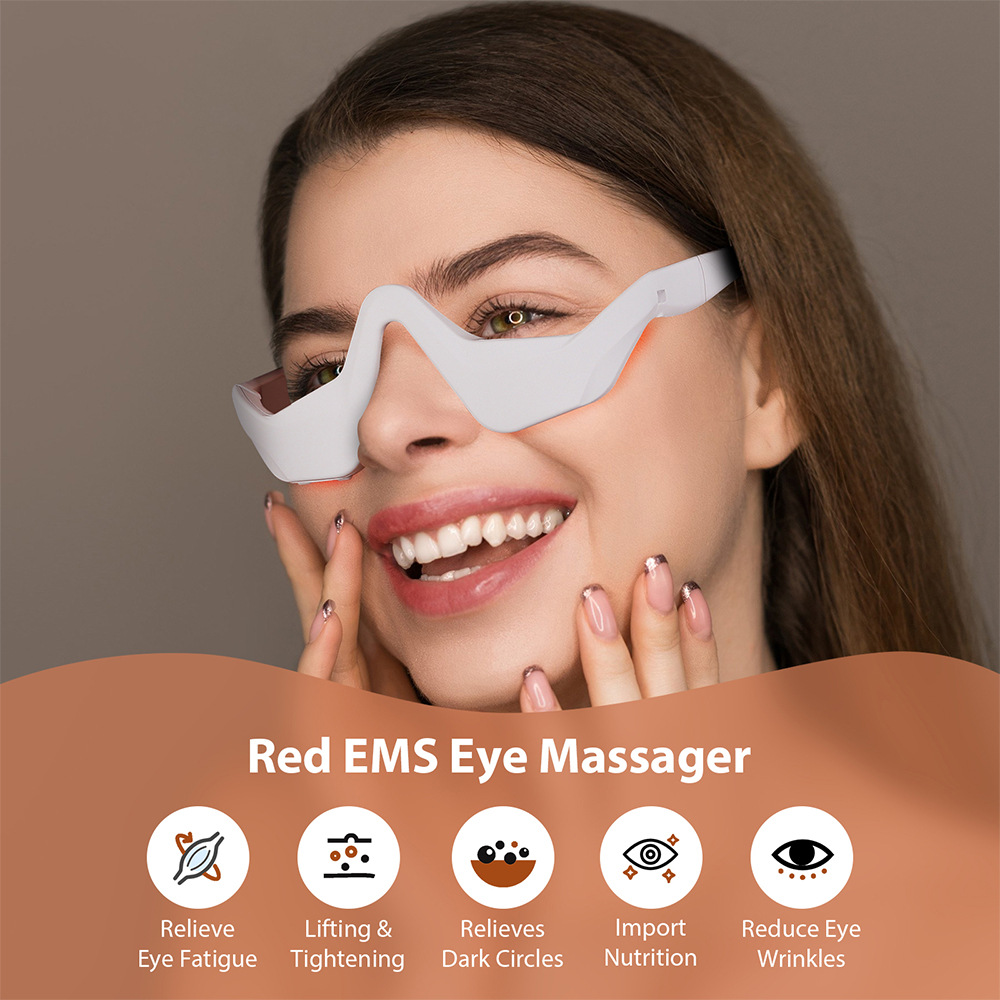 Microcurrent Massaging Eye Beauty Device with EMS and Red Light for Eye Massage and Dark Circle Reduction - Image 3