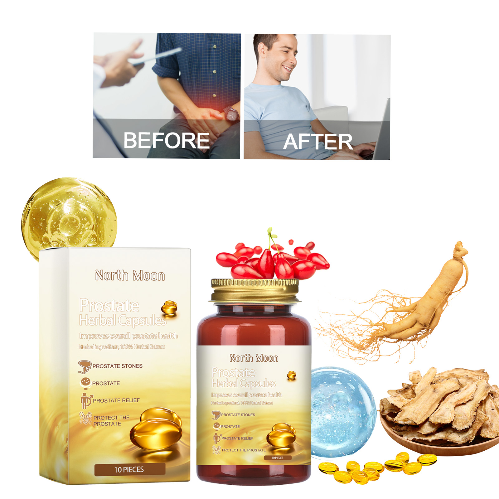 North Moon Qianlikang Relief Capsule, Men's Body Massage Treatment To Relieve Discomfort, Strong Vitalit - Image 2