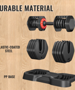 Alternative view of Adjustable Dumbbell Set for Men and Women, 10 in 1, Free Black Dumbbell Rotating Handle for Quick Adjustment (10 gears/55 pounds