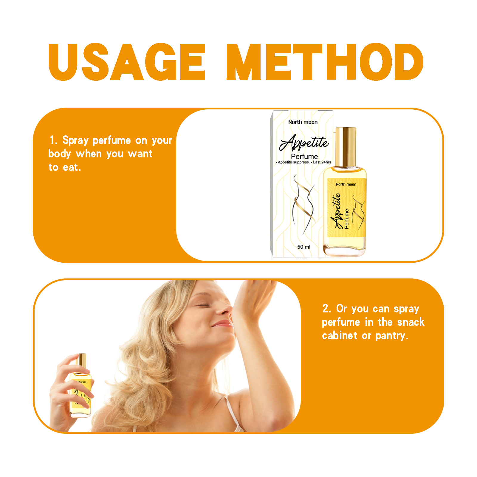 North moon Appetite Suppression Perpume, Light Fragrance Natural Fragrance Body Firming Skin Belly Bye Meat Slimming Spray - Image 7