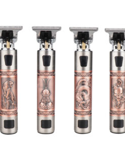 T9 Hair Clipper Oil Head Push Digital Display Carving Skull Small Hair Clipper Trimming Shaved White USB Charging Zinc Alloy