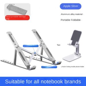 Alternative view of Laptop Stand Foldable Portable Cooling Pad Elevated N3 Bracket Aluminum Desktop Stable Computer Stand
