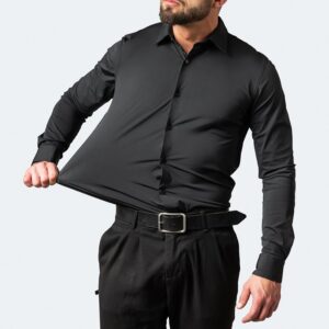 Alternative view of Four Sided Stretch Iron Free Men's Long Sleeve Shirt Mercerized Vertical Sense European Men's Shirt