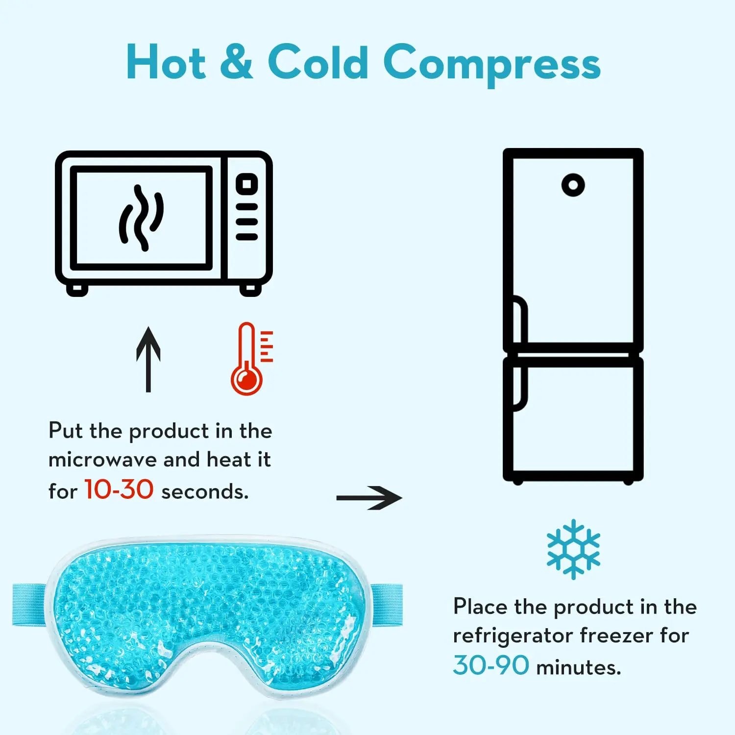 Cooling Eye Mask with Gel Bead Reusable Cold Compress Ice Pack Sleeping Eye Cooling Pads for After Eyelid Surgery Skin Care Tool - Image 3