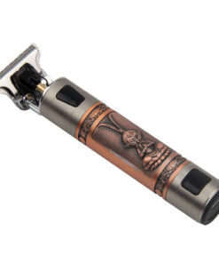 Alternative view of T9 Hair Clipper Oil Head Push Digital Display Carving Skull Small Hair Clipper Trimming Shaved White USB Charging Zinc Alloy