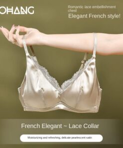 Brahmin Women's Thin Strap Seamless Wire-Free Bra, Non-Slip, Anti-Sagging, Minimizing Large Breasts