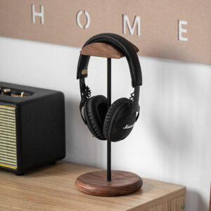 Alternative view of Cross-border Headphone Stand Walnut Solid Wood Headphone Rack Minimalist Display Rack Hanging Rack