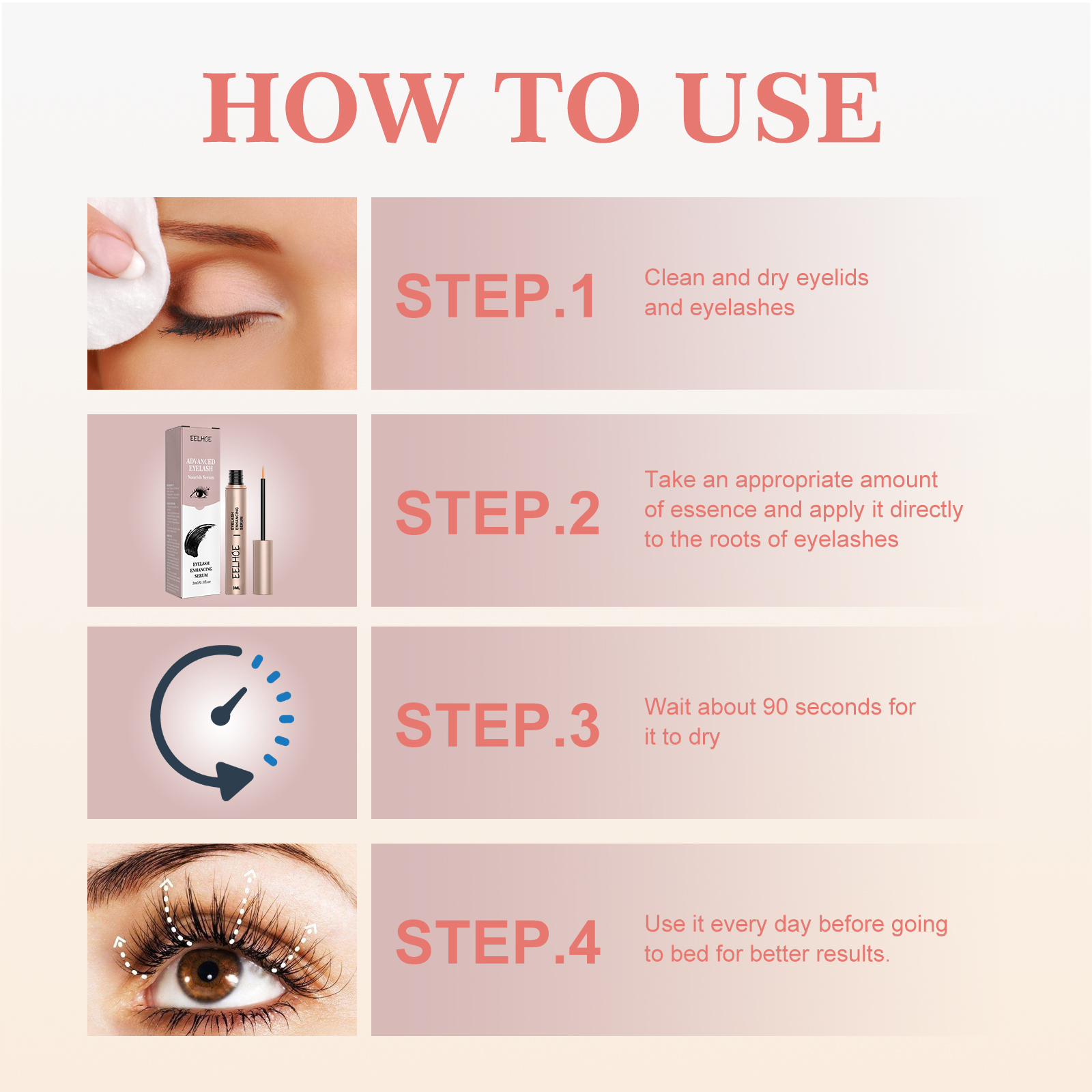 Mascara Natural Seamless Curl Length, Jet Black, Thick, Beautiful Lash Moisturizing Condition - Image 7
