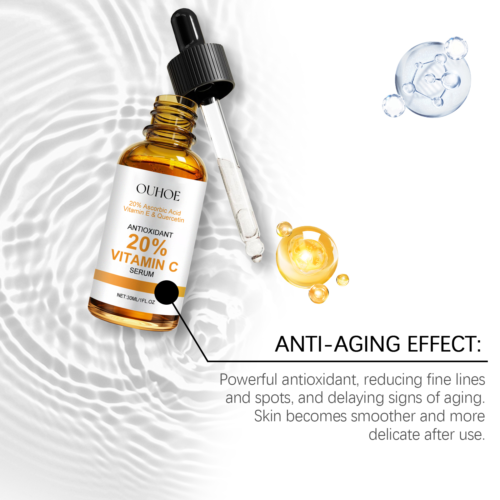 Vitamin C Essence, Facial Gentle Brightening Deep Moisturizing Repair Nourishing Skin Care Essence - Image 4