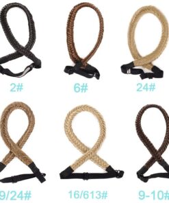 Alternative view of 16Inch Synthetic Wig Female Fishbone Hairband Woven Twist Braid Multicolor Adjustable Hair Accessories