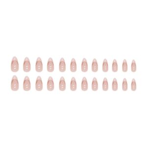 Alternative view of Irregular Pearlescent Phnom Penh French Manicure Sweet Ins Style Almond Nail Glitter French Manicure Wearable Manicure