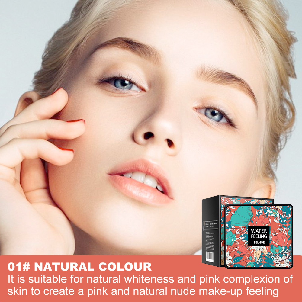 EELHOE Water Feeling BB Cream, Mushroom Air Cushion To Cover Blemishes Waterproof Sweat Resistant Makeup Cushion BB Cream - Image 5