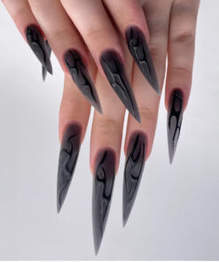 Alternative view of European and American wearable fake nails multi-color corrugated small flower checkerboard nails
