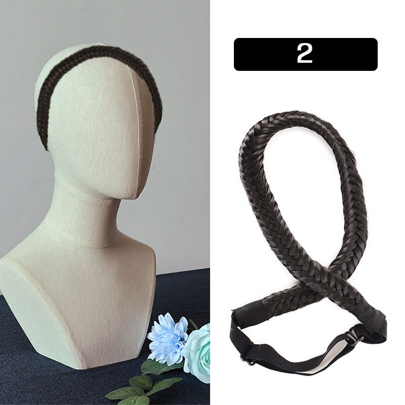 16Inch Synthetic Wig Female Fishbone Hairband Woven Twist Braid Multicolor Adjustable Hair Accessories - Image 7