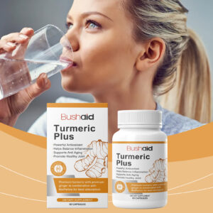 Alternative view of BushAid Turmeric Vitamin Capsules Body Care Capsules Rejuvenate Body And Mind Care Comfort Capsules