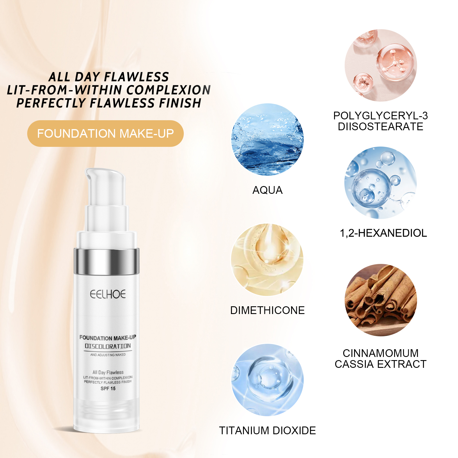 Concealer Color Change Liquid Foundation Concealer Long-Lasting Moisture Moisturizing, Moisturizing, Moisturizing, Warming, Brightening And Clear Complexion - Image 6