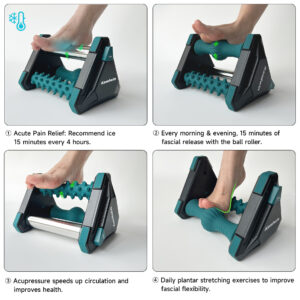 Alternative view of Foot massager with ice compress to relieve plantar fascia and foot pain Three in one massage for foot and heel pain