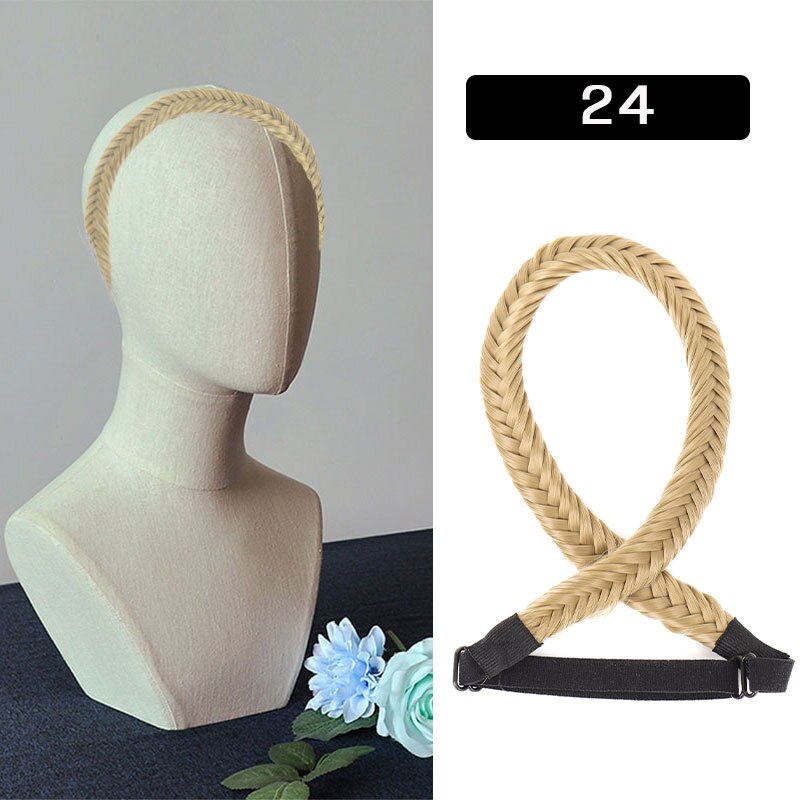 16Inch Synthetic Wig Female Fishbone Hairband Woven Twist Braid Multicolor Adjustable Hair Accessories - Image 12