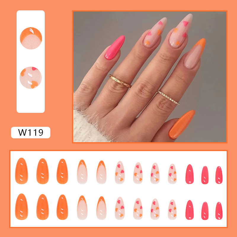 Finished manicure patches, wearable nails, drop-shaped manicure patches, contrasting color combinations - Image 2