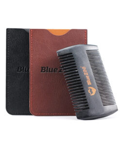 Alternative view of Black Spray Painted Pear Wood Bluezoo Double Sided Beard Comb Beard Portable Comb Care