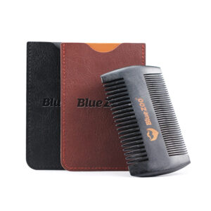 Alternative view of Black Spray Painted Pear Wood Bluezoo Double Sided Beard Comb Beard Portable Comb Care