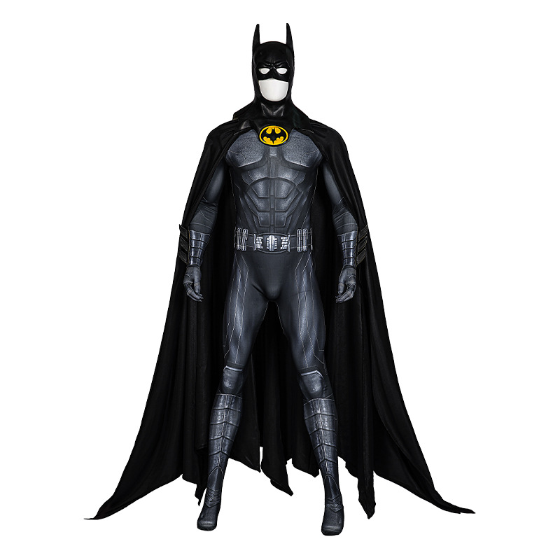 Hero Armor Outfit Michael Keaton Bruce Cosplay Costume Black Leather Jumpsuit Boots Cowl Full Set Halloween Suit Custom - Image 5