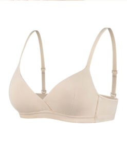 Alternative view of French-style triangle cup cotton small bust uplifting non-empty cup bra for women, thin underwire-free bra