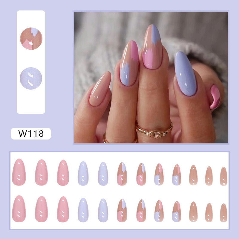 Finished manicure patches, wearable nails, drop-shaped manicure patches, contrasting color combinations - Image 6