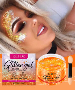 Alternative view of EELHOE Orange Glitter Glitter Gel Facial Body Collarbone Hair Evening Party Festive Bash Brightening Glitter