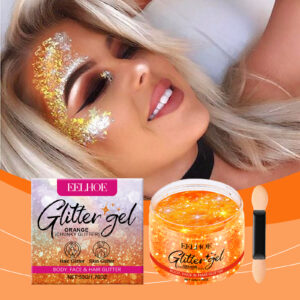 Alternative view of EELHOE Orange Glitter Glitter Gel Facial Body Collarbone Hair Evening Party Festive Bash Brightening Glitter