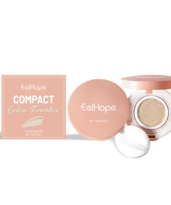 Eelhope Compact Air Cushion Foundation (Ivory White) Natural Lightweight Concealer Long-Lasting And Easy To Remove Makeup Without False White Moisture Cushion