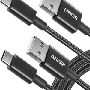 Anker USB-C/USB-A Cable [Pack of 2] 1.8 m Nylon Type C Charging Cable for Samsung Galaxy S10 S9 S8 Plus, Note 9 8, LG G5 G6 V20, HTC 10 U11, Huawei Honor, P20 Lite P10 P9, Mate9 10 etc (Black)  Amazon.de: Computer & Accessories