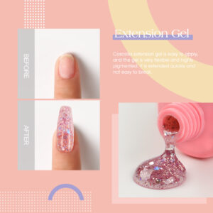Alternative view of New Painless Crystal Extension Glue Temperature Change Burst Flash Nail Glue Beginner Manicure Paper-Free Extension Glue