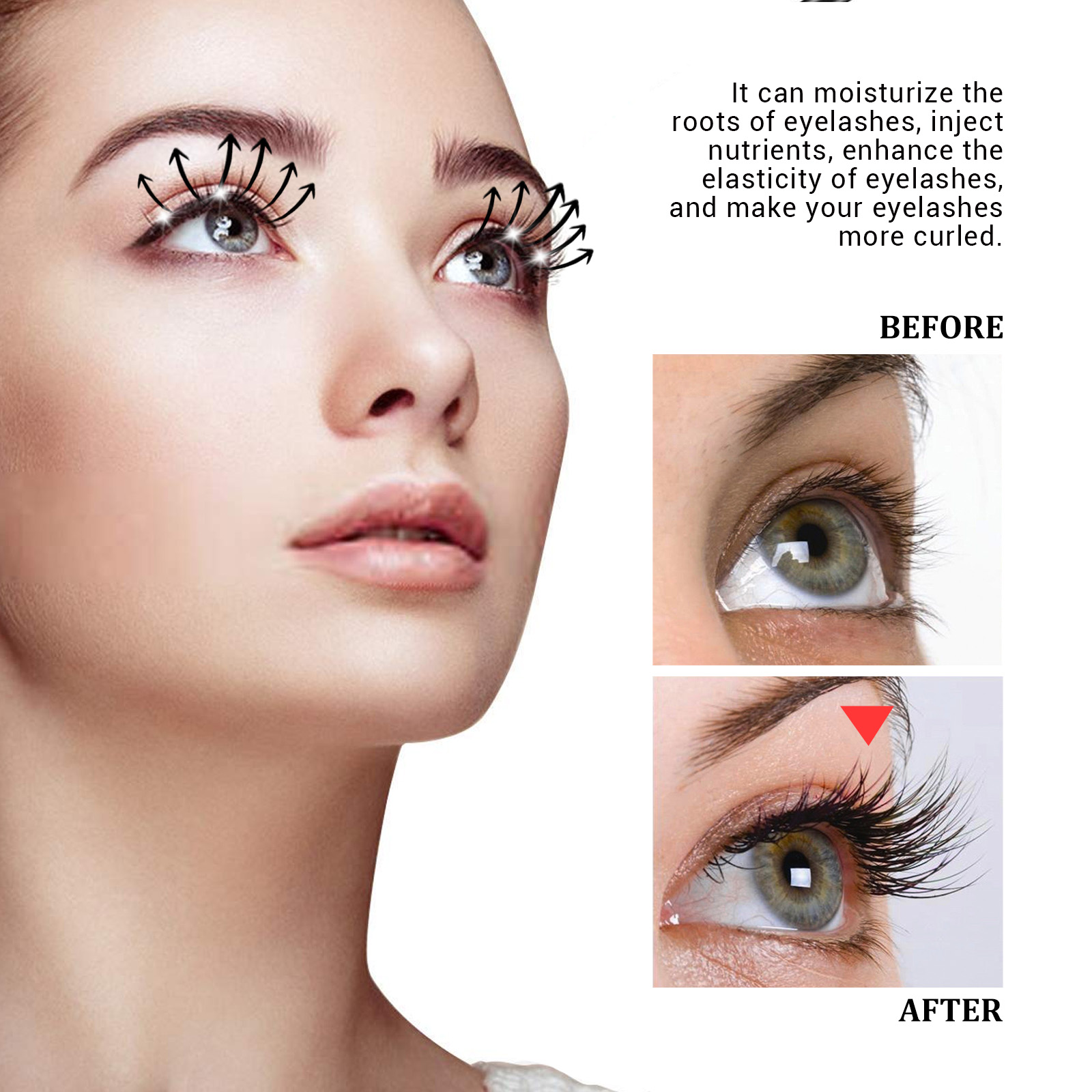 EELHOE Lash Boost Serum, Eyebrows And Eyelashes Black Thick Curly Natural Beautiful Slender Long Gentle Not Easy To Smudges - Image 5