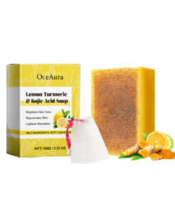 OceAura Lemon Brightening Turmeric Acid Soap Gently Cleans And Moisturizes Refreshing And Delicate Skin Brightening Soap