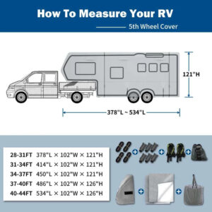 Alternative view of Umbrauto 5th Wheel RV Cover Upgraded 7 Layers Top Anti-UV Waterproof Breathable Camper Covers