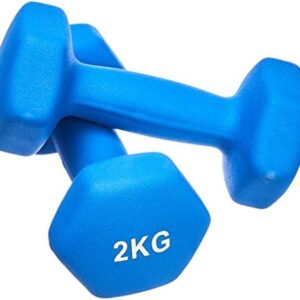 Alternative view of Neoprene Dumbbells Weights Turquoise (Set of 2) 2 x 2kg