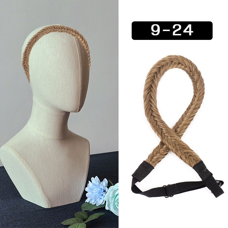 16Inch Synthetic Wig Female Fishbone Hairband Woven Twist Braid Multicolor Adjustable Hair Accessories - Image 10