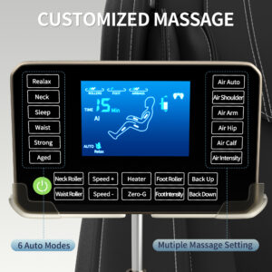 Alternative view of Full body deep tissue massage chair, foot massage, 8 fixed massage rollers, touch screen suitable for 5.1-5.75 feet high (black)