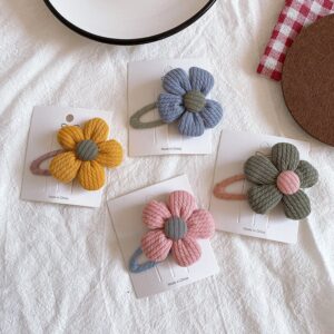 The New Children's Hair Clip Cute Sweet Flower Clip Hundred Collision Color Hair Card Hair Accessories Hairpin