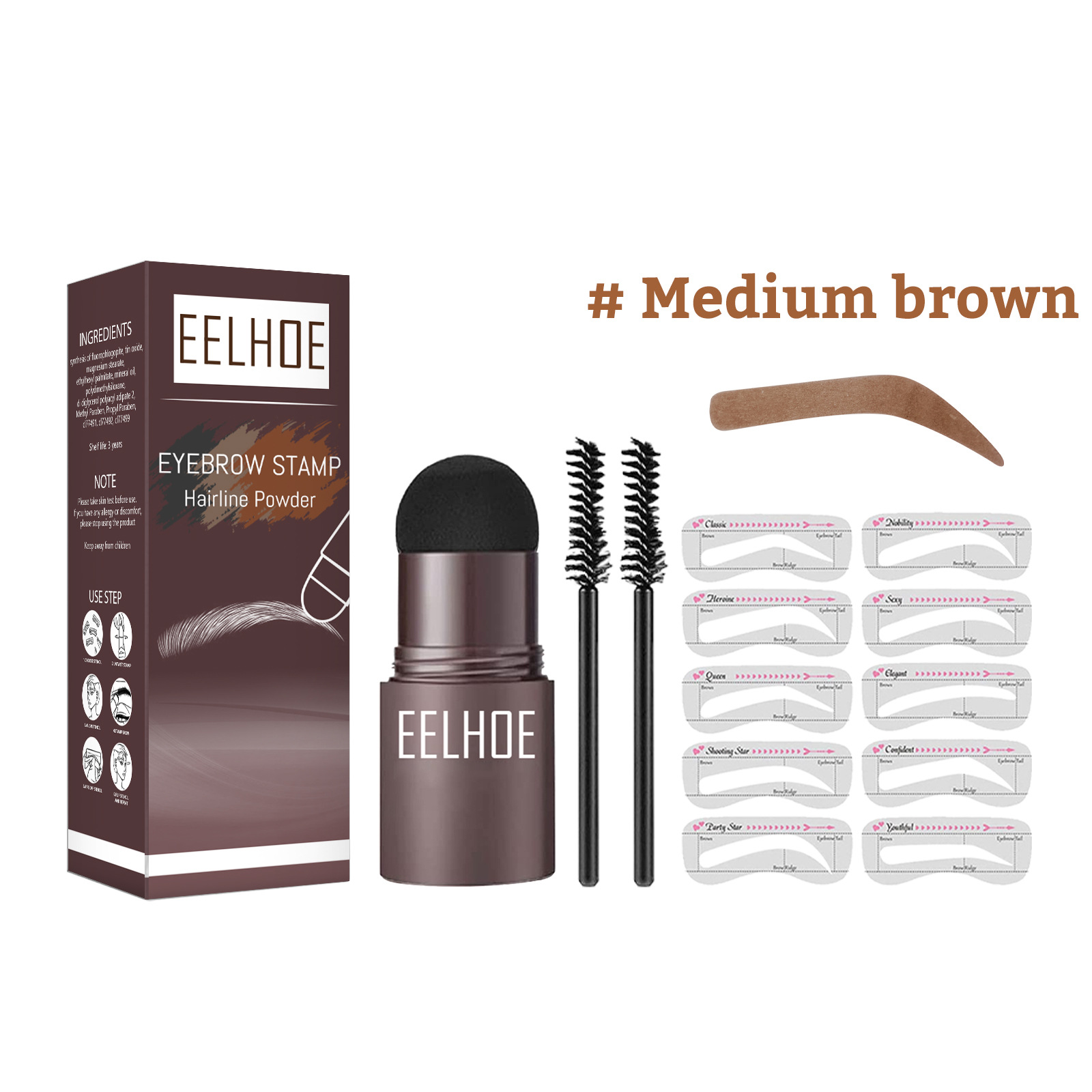 EELHOE Eyebrow Printing Mold Thrush Lazy Eyebrow Waterproof Anti-Sweat Hairline Powder Filling Makeup Eyebrow Cake Repairing Powder - Image 11