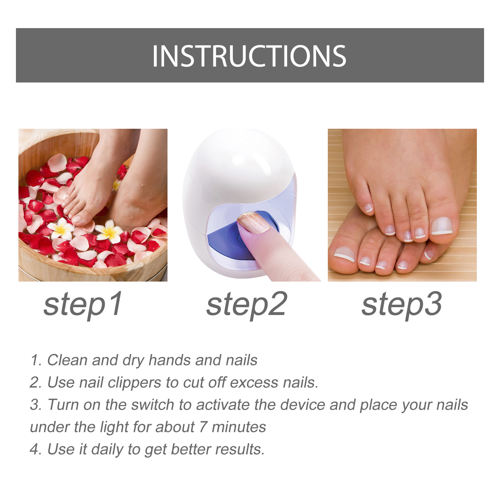 South Moon Nail Care Phototherapy Device, Repair Hands And Feet Gray Nails Yellow Ingrown Nail Soft Nail Care - Image 6