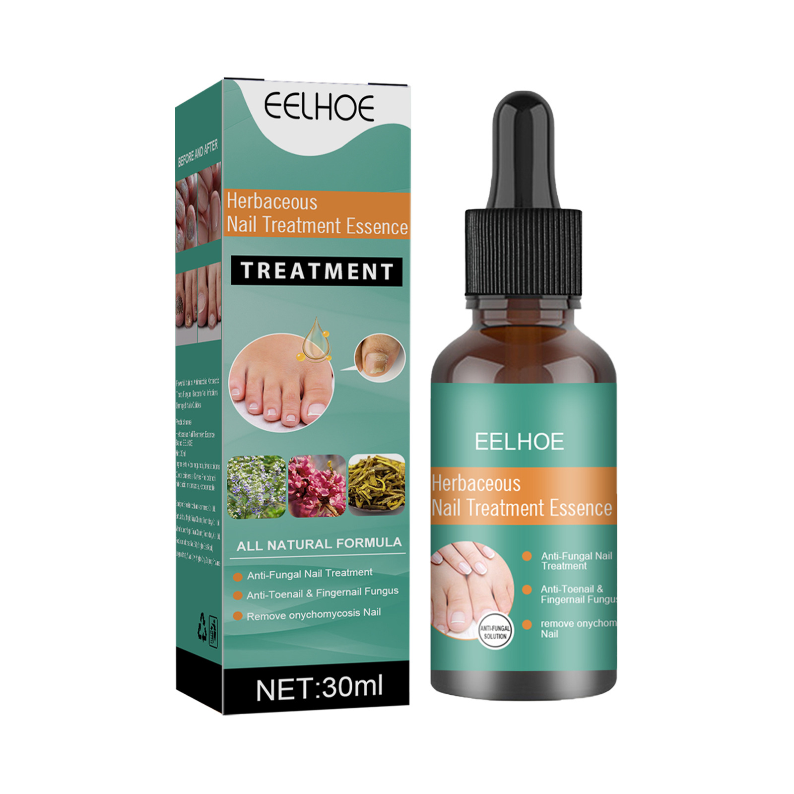 EELHOE Herbaceous Nail Relief Essence, Hand And Foot Nail Soft Thickening Brightening Nail And Bump Nail Care Solution