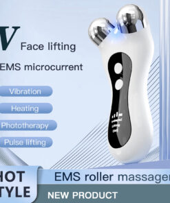 Roller face slimming instrument EMS light therapy home facial V face beauty instrument lifting and firming electric face massager