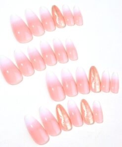 Alternative view of New wearable nail gradient glitter manicure patches almond-shaped nails fake nail patches