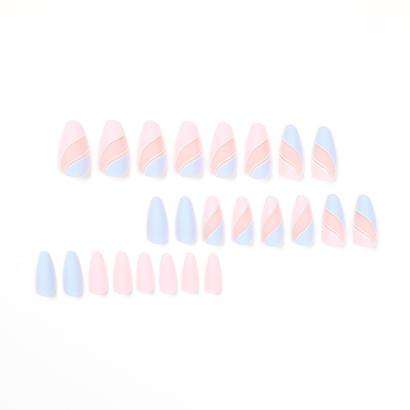 Finished manicure patches, wearable nails, drop-shaped manicure patches, contrasting color combinations - Image 3