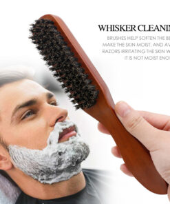 Alternative view of Beard Brush for Styling and Grooming, Hair Salon Cleaning Brush, Broken Hair Sweeper, Solid Wood Bristle Beard Comb, Pomade Brush