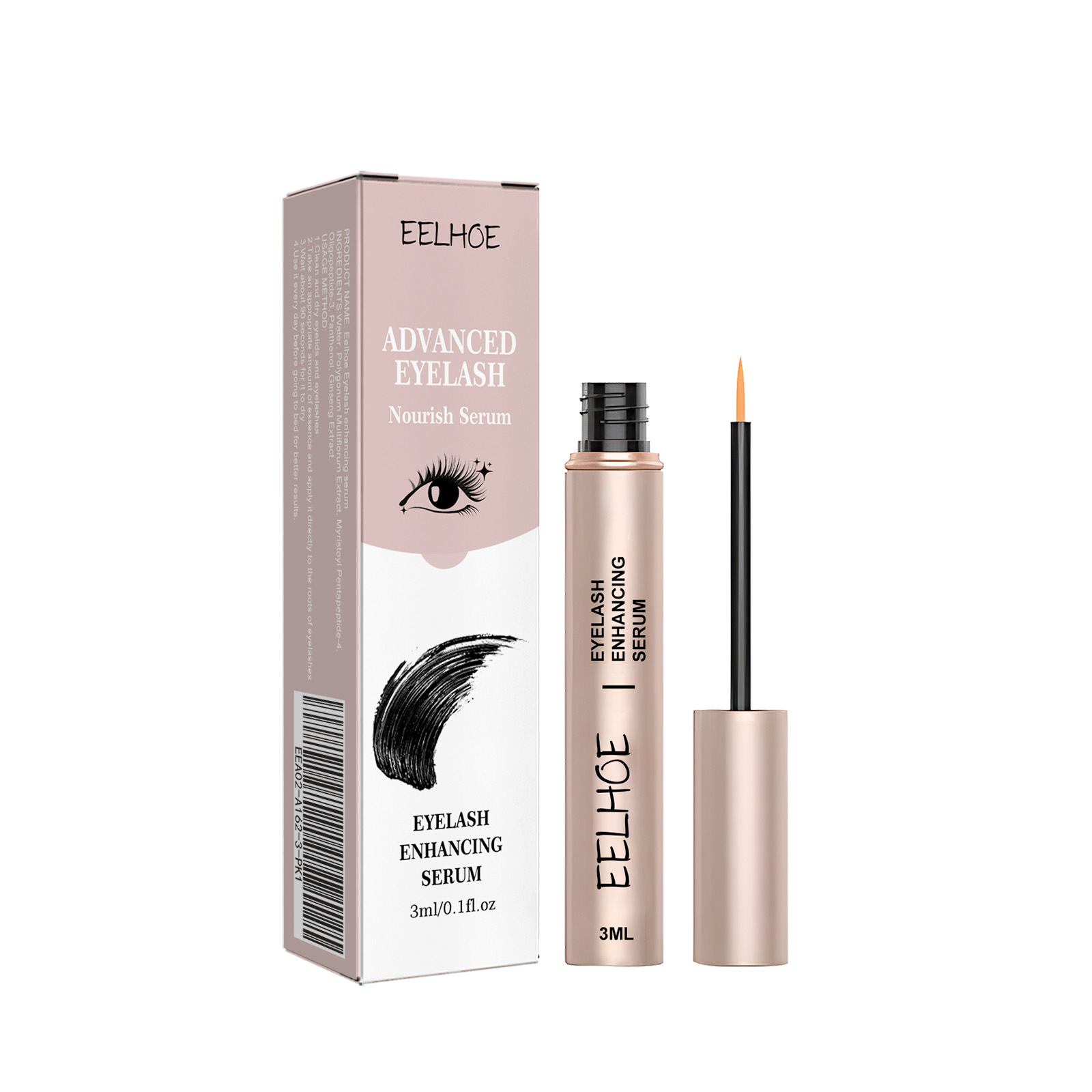 Mascara Natural Seamless Curl Length, Jet Black, Thick, Beautiful Lash Moisturizing Condition - Image 2
